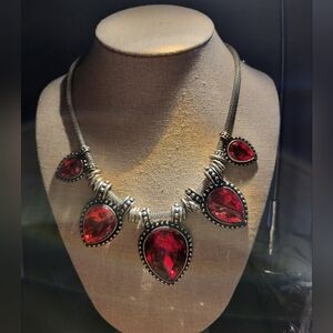 Red chunky necklace